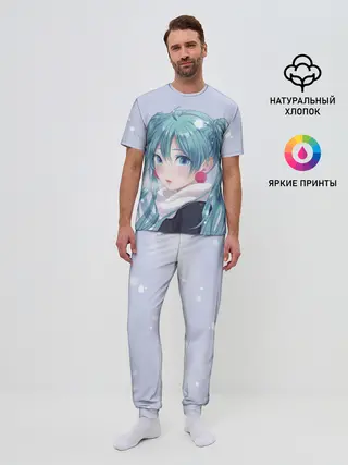 Мужская пижама с брюками / Hatsune Miku. Winter