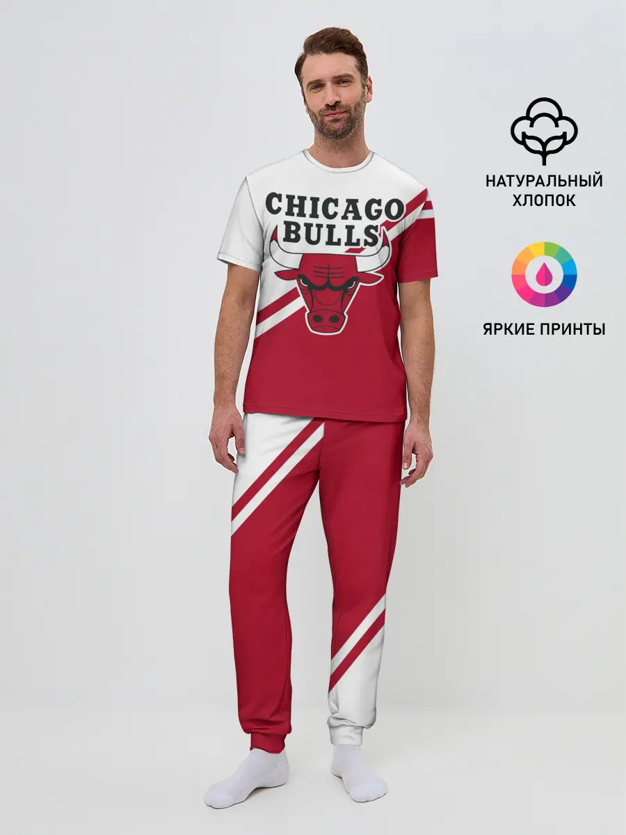 Мужская пижама с брюками / Chicago Bulls Red-White