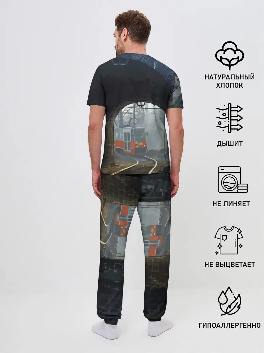 Мужская пижама с брюками / Трамвай