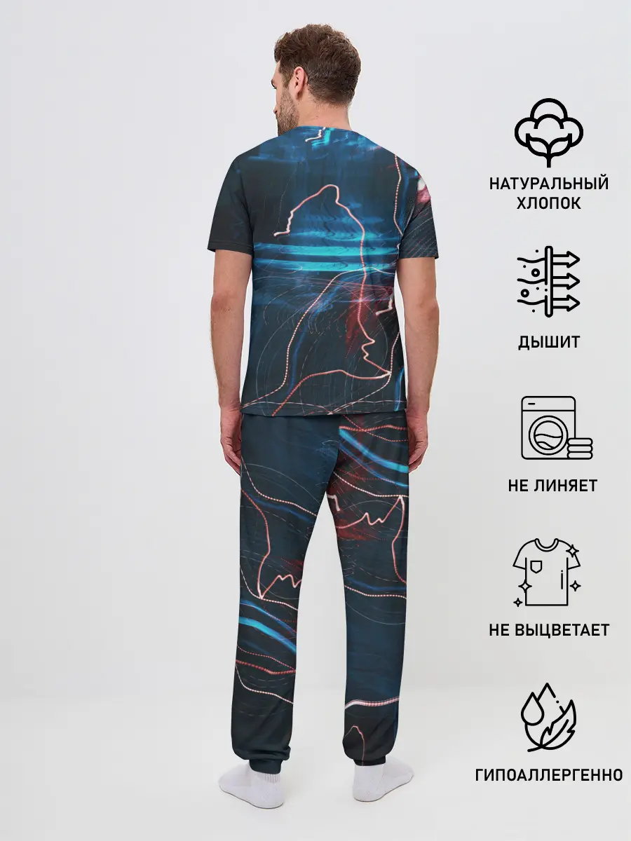 Мужская пижама с брюками / Freeze Light digital art