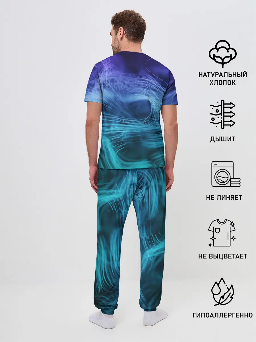 Мужская пижама с брюками / Линии материи