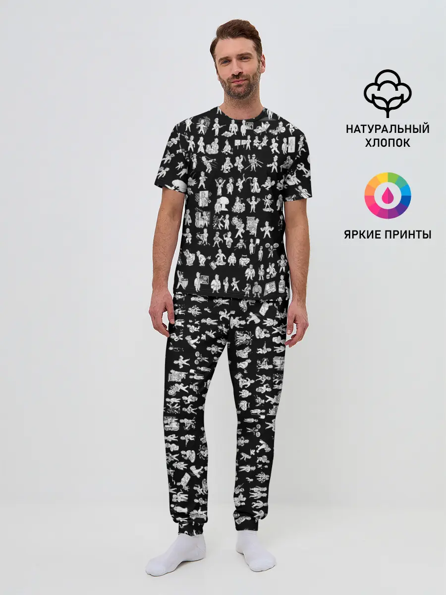 Мужская пижама с брюками / FALLOUT BLACK