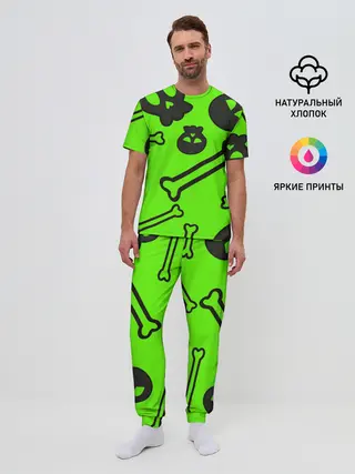 Мужская пижама с брюками / Черепа