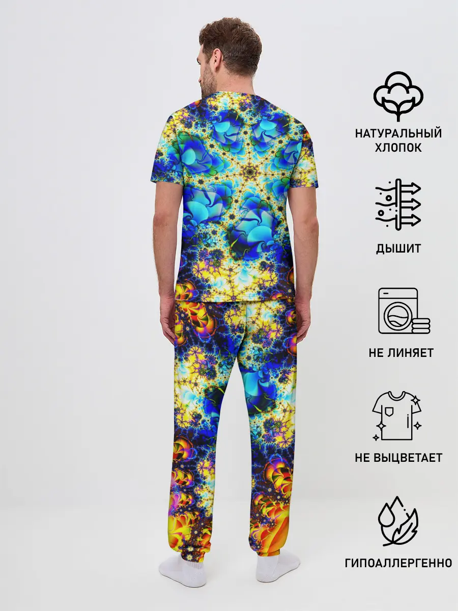 Мужская пижама с брюками / ИЛЛЮЗИЯ ФРАКТАЛОВ