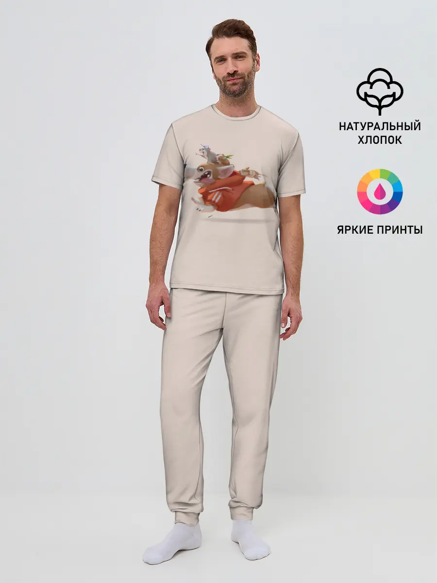 Мужская пижама с брюками / КОРГИ И МЫШАТА