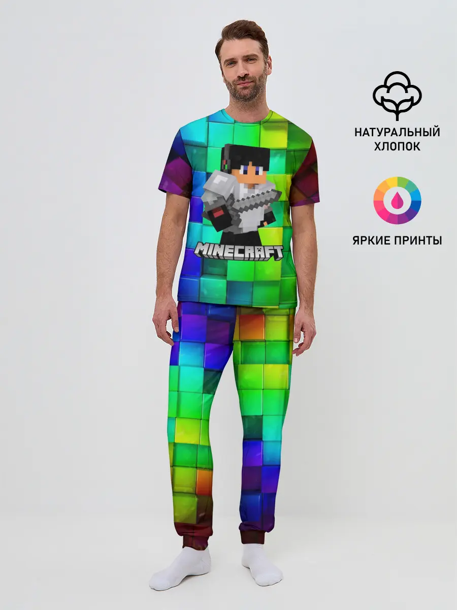 Мужская пижама с брюками / Minecraft / Майнкрафт