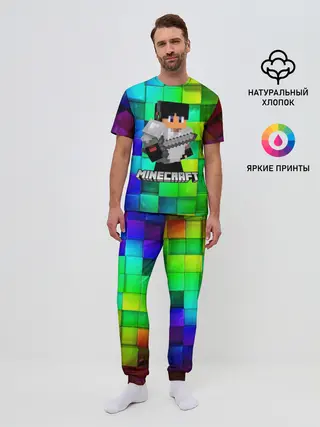 Мужская пижама с брюками / Minecraft / Майнкрафт