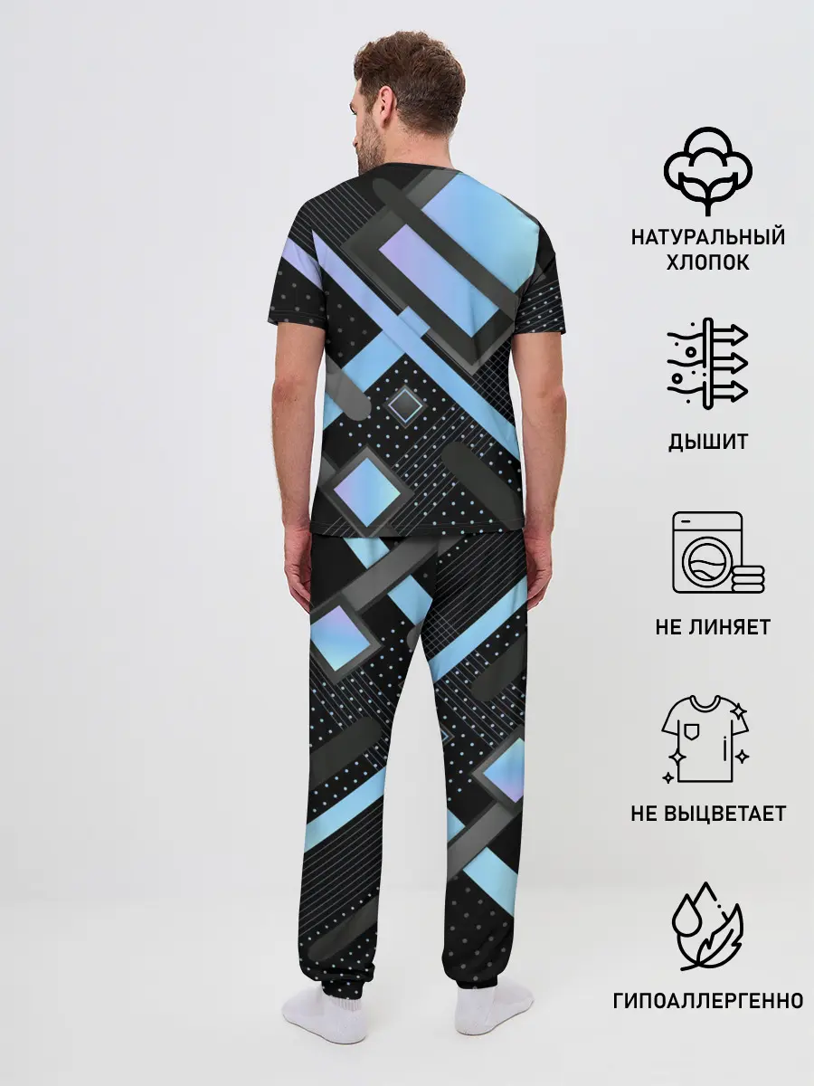 Мужская пижама с брюками / Modern Geometry
