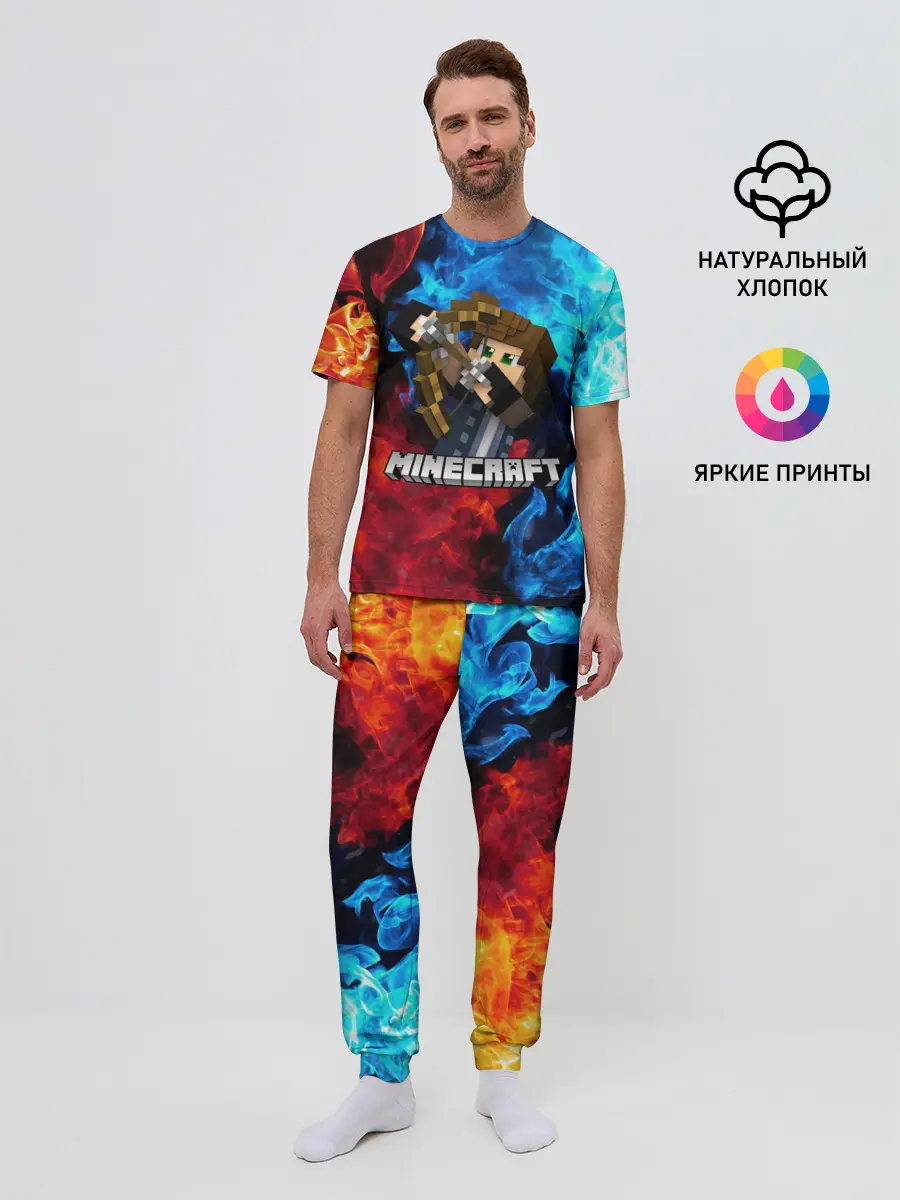 Мужская пижама с брюками / Minecraft / Майнкрафт