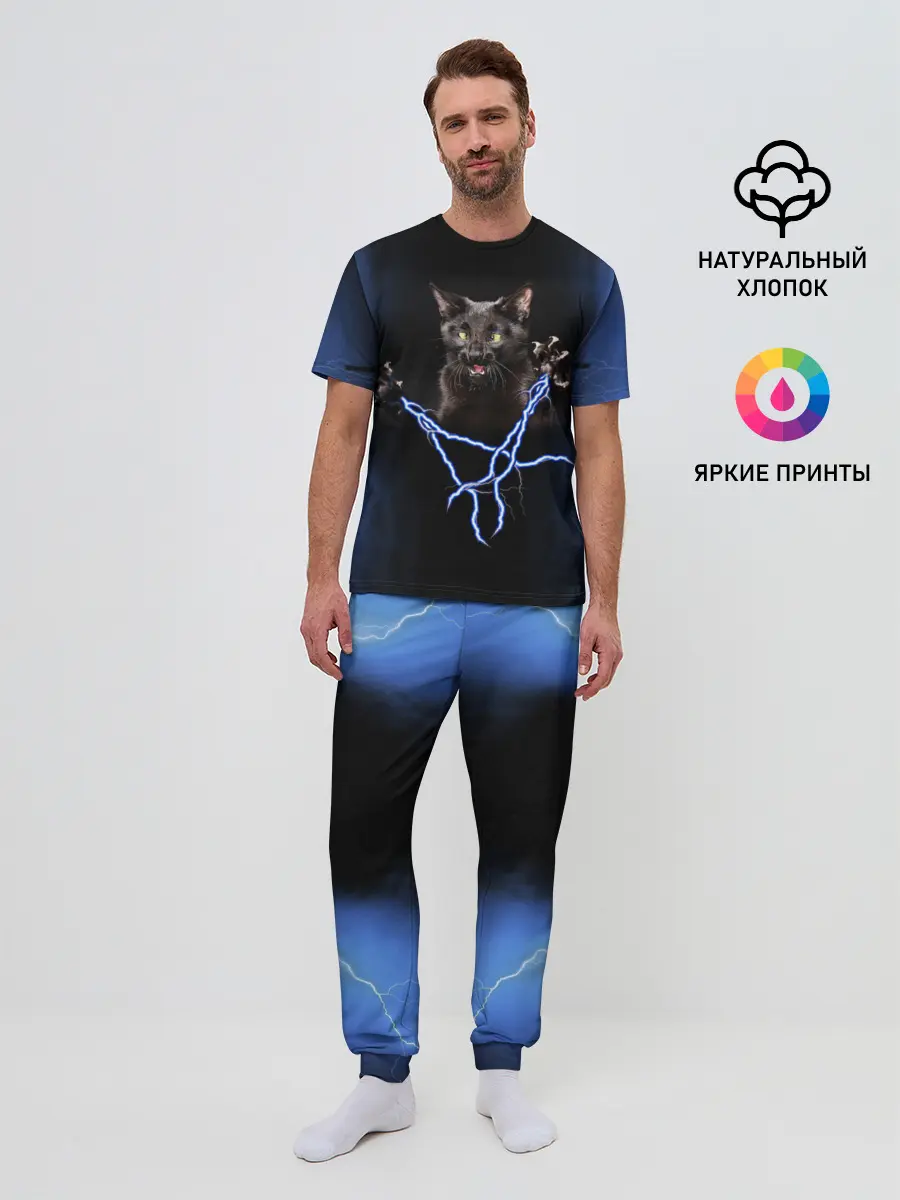 Мужская пижама с брюками / Грозовой кошак