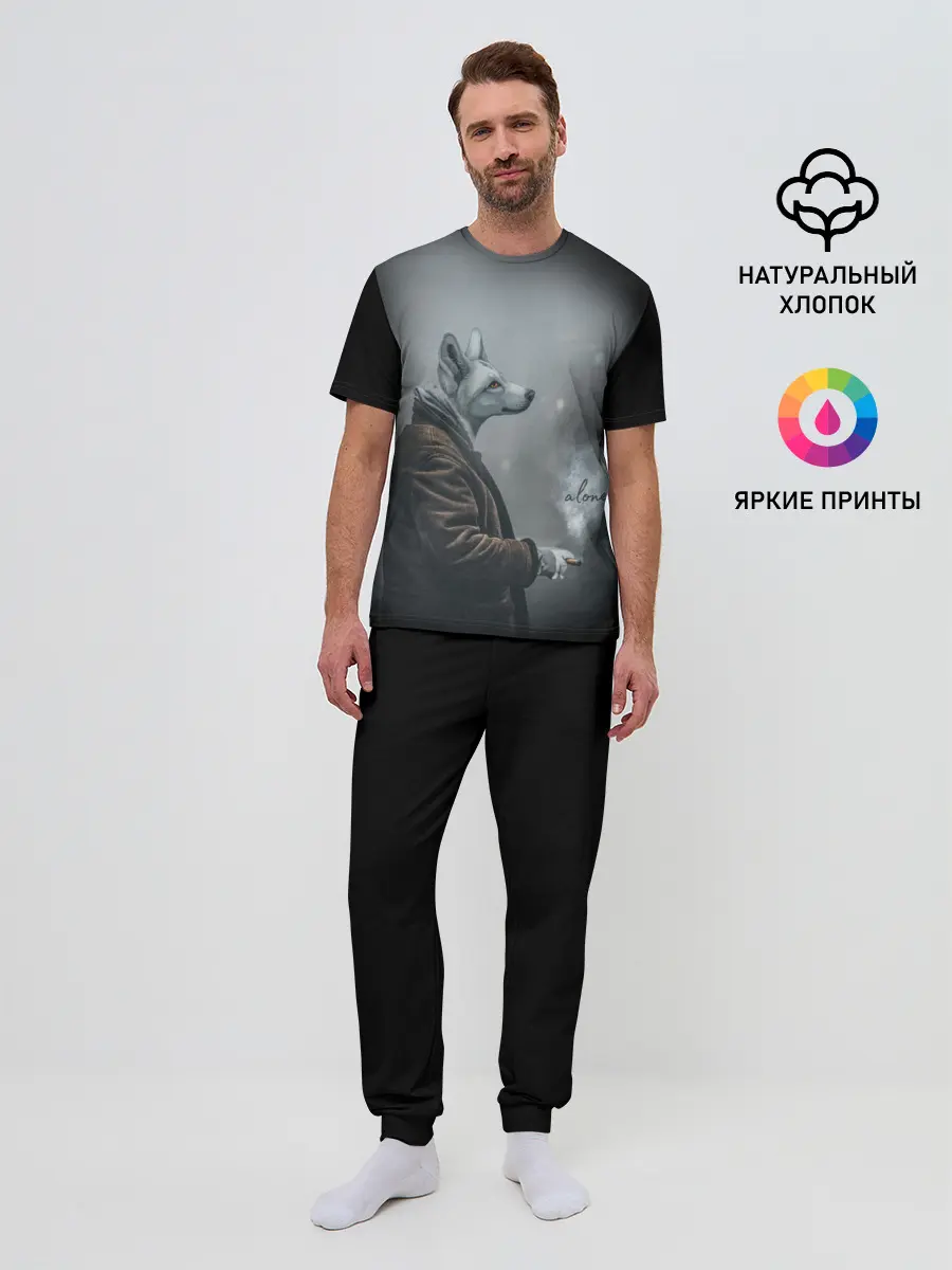 Мужская пижама с брюками / Одинокий волк