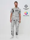 Мужская пижама с брюками / Газета Newspaper