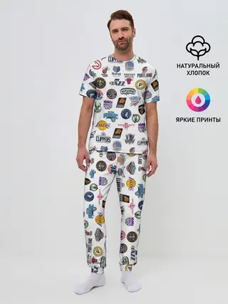 Мужская пижама с брюками / NBA Pattern | НБА Паттерн