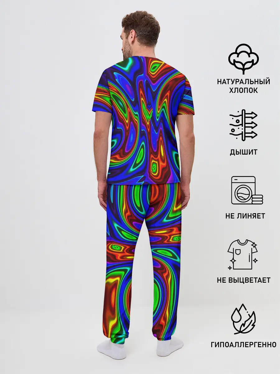 Мужская пижама с брюками / НЕОНОВЫЕ КРАСКИ