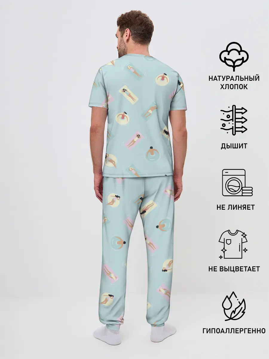 Мужская пижама с брюками / Пляжный сезон