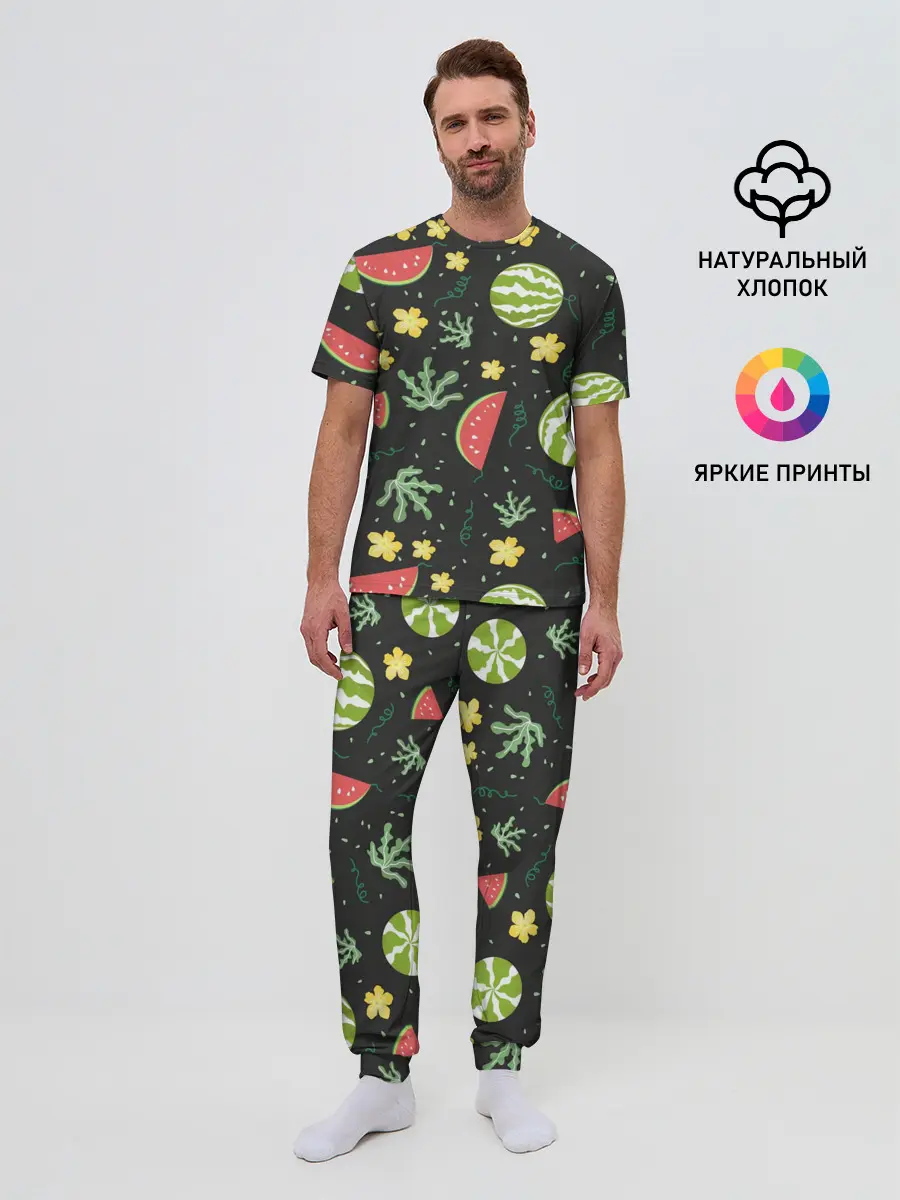 Мужская пижама с брюками / Арбузики