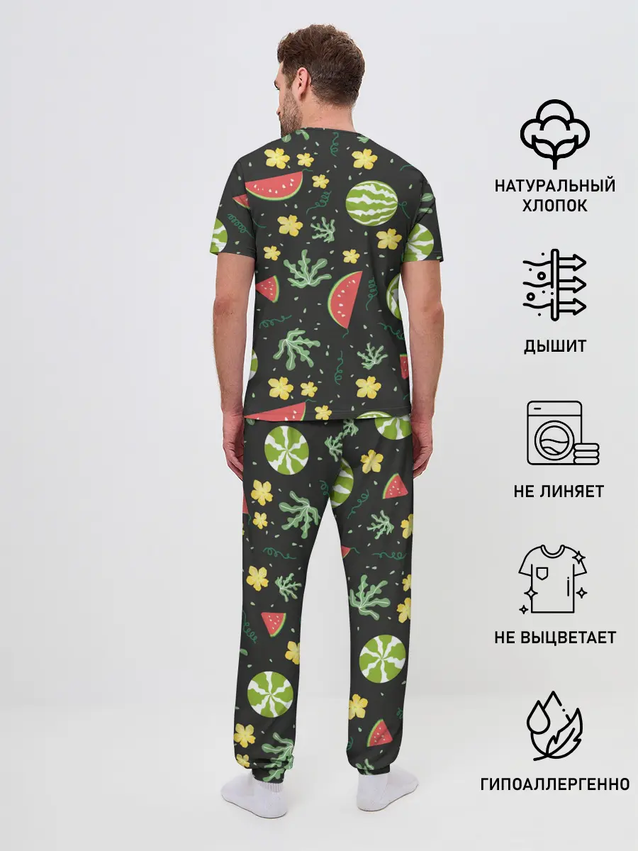 Мужская пижама с брюками / Арбузики