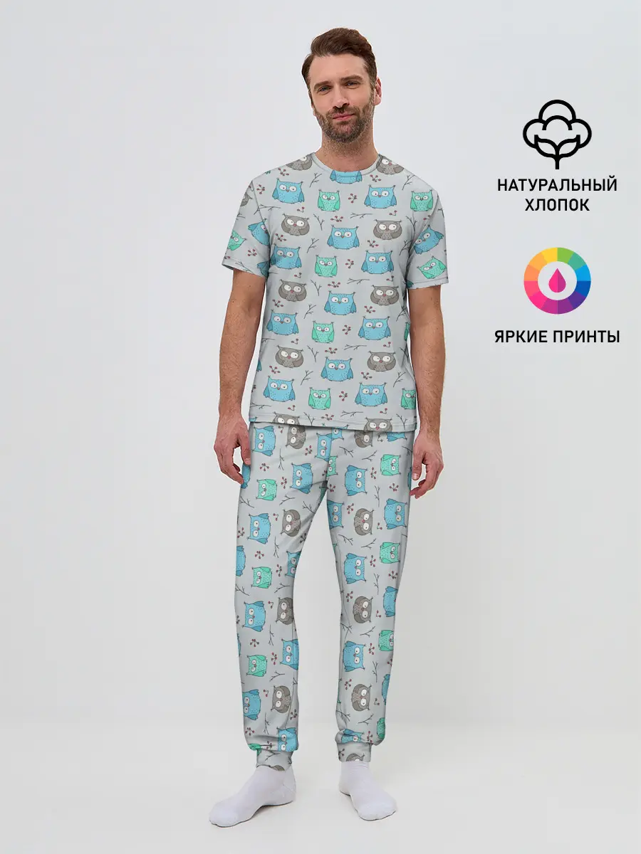 Мужская пижама с брюками / Совята
