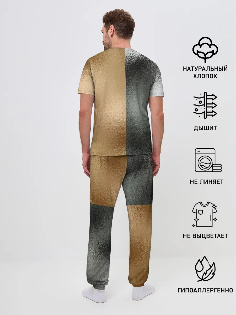 Мужская пижама с брюками / Золото и Серебро