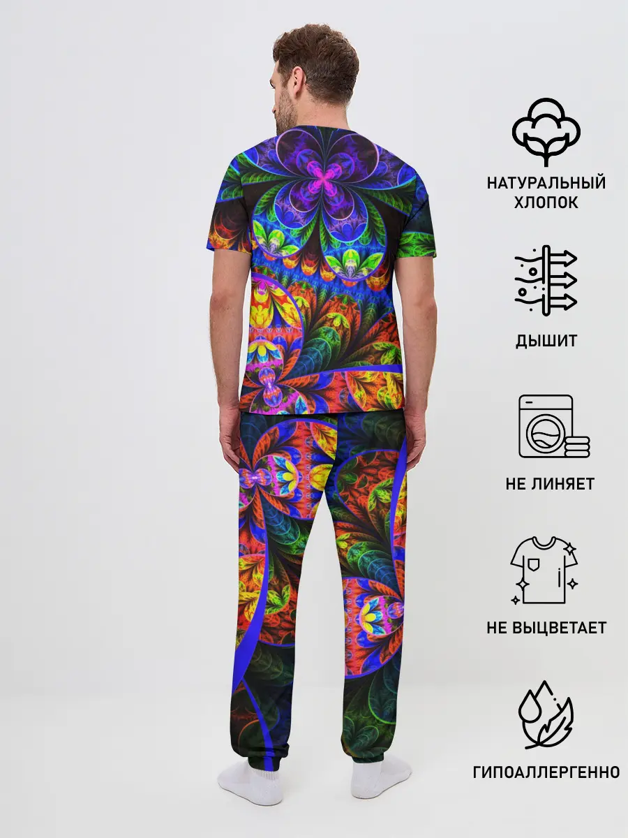 Мужская пижама с брюками / ФРАКТАЛЬНЫЙ НЕОН