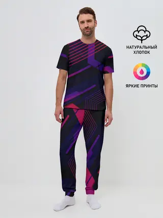 Мужская пижама с брюками / Modern Geometry