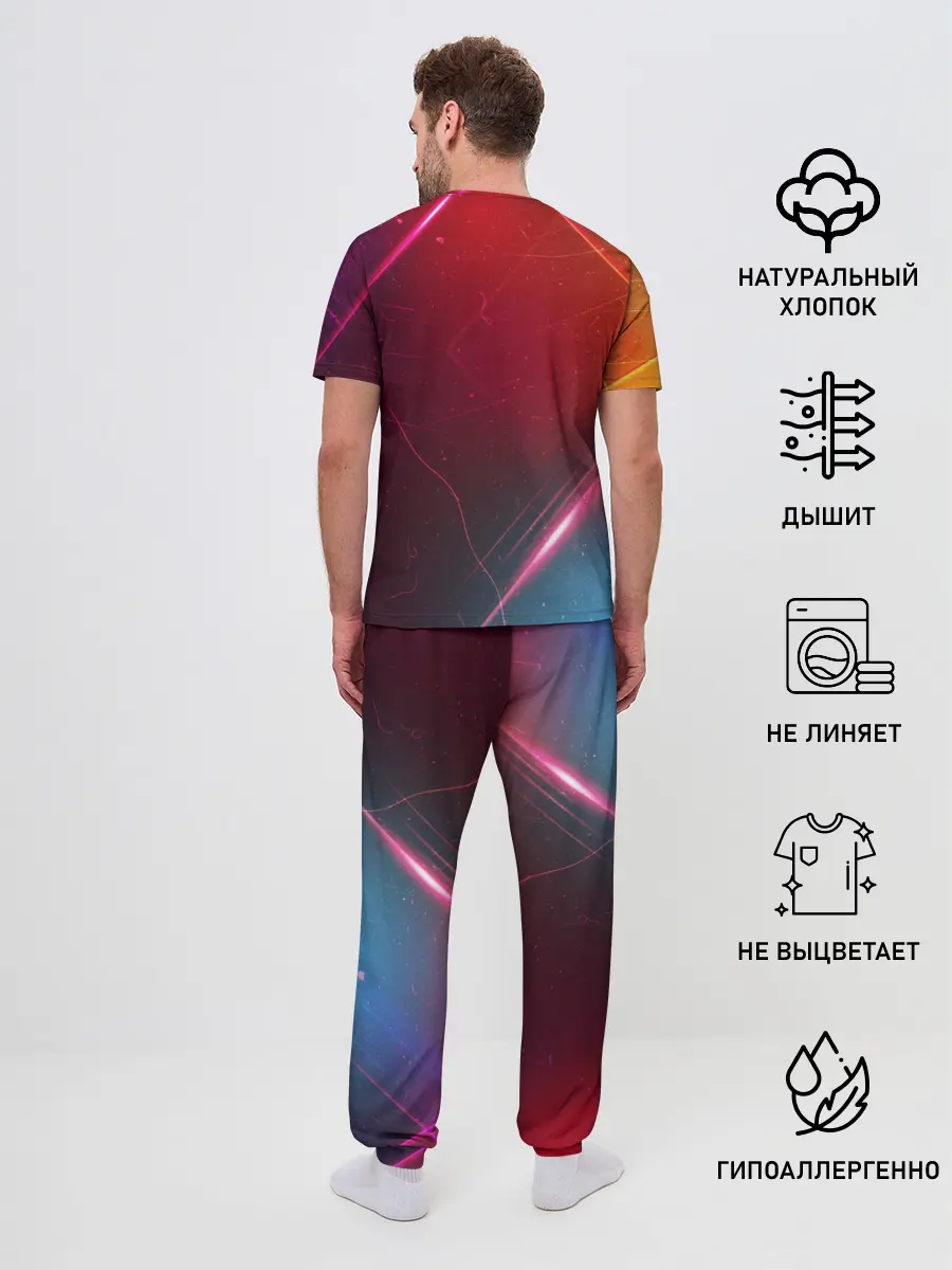 Мужская пижама с брюками / НЕОНОВАЯ АБСТРАКЦИЯ