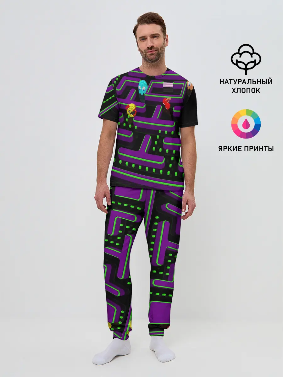 Мужская пижама с брюками / PAC-MAN 3D