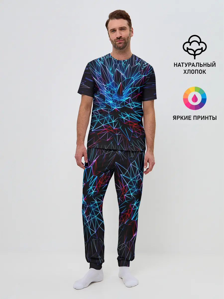 Мужская пижама с брюками / NEON GEOMETRY
