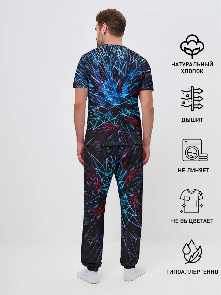 Мужская пижама с брюками / NEON GEOMETRY