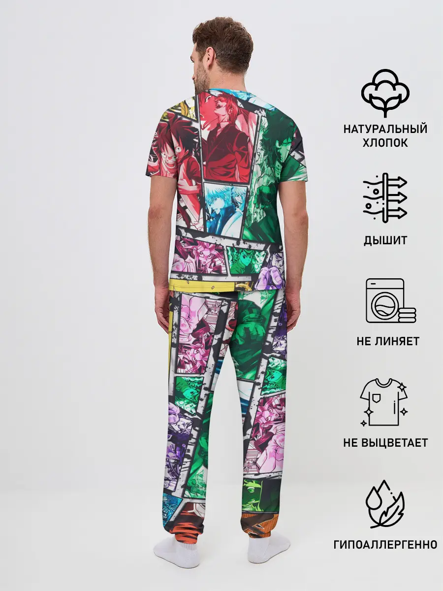 Мужская пижама с брюками / EPIC MAIN ANIME CHARACTERS 3D!