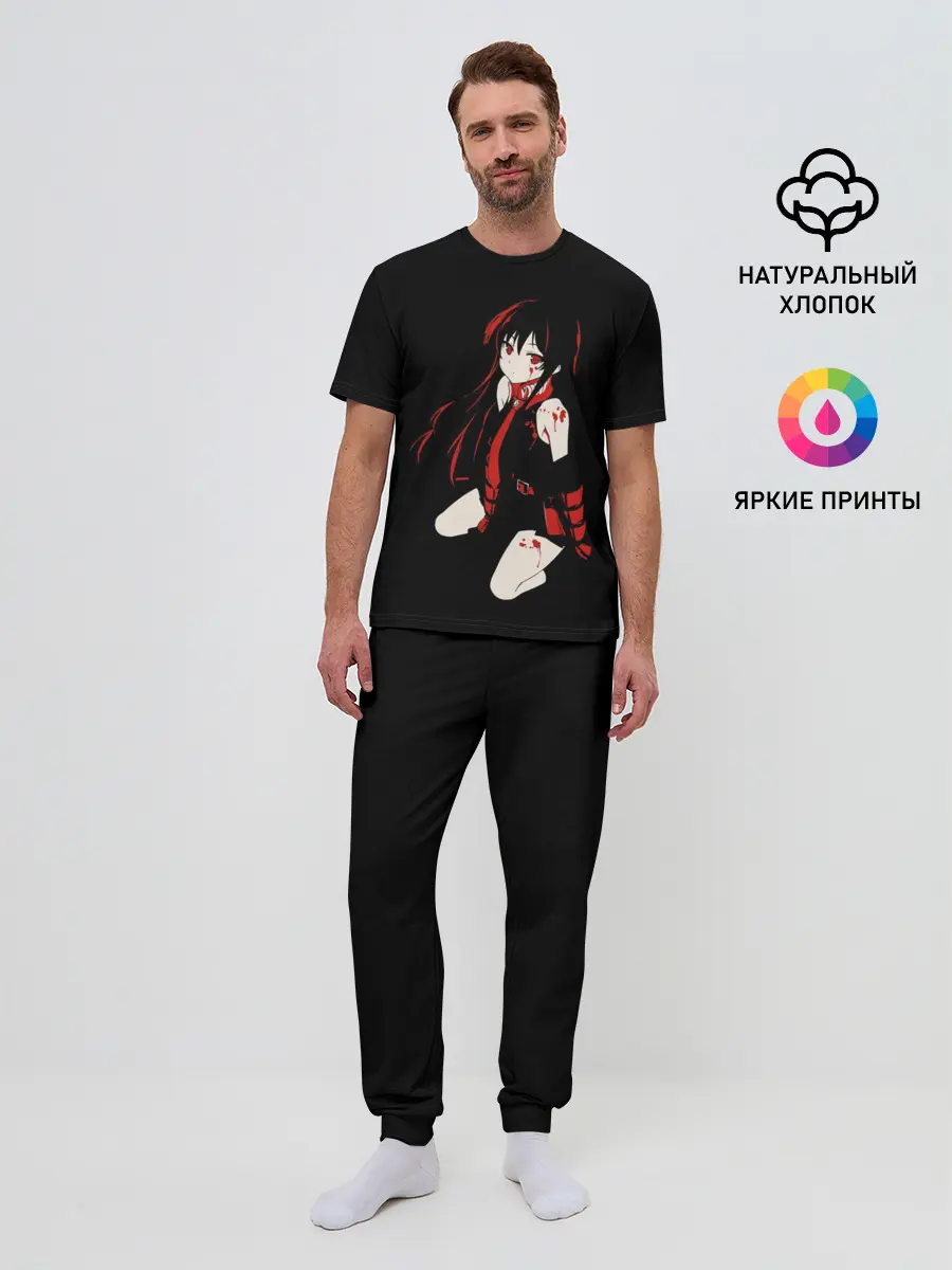 Мужская пижама с брюками / Anime Girl red