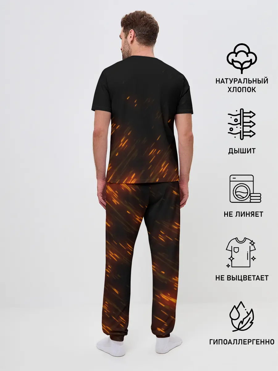 Мужская пижама с брюками / Burning Kamado