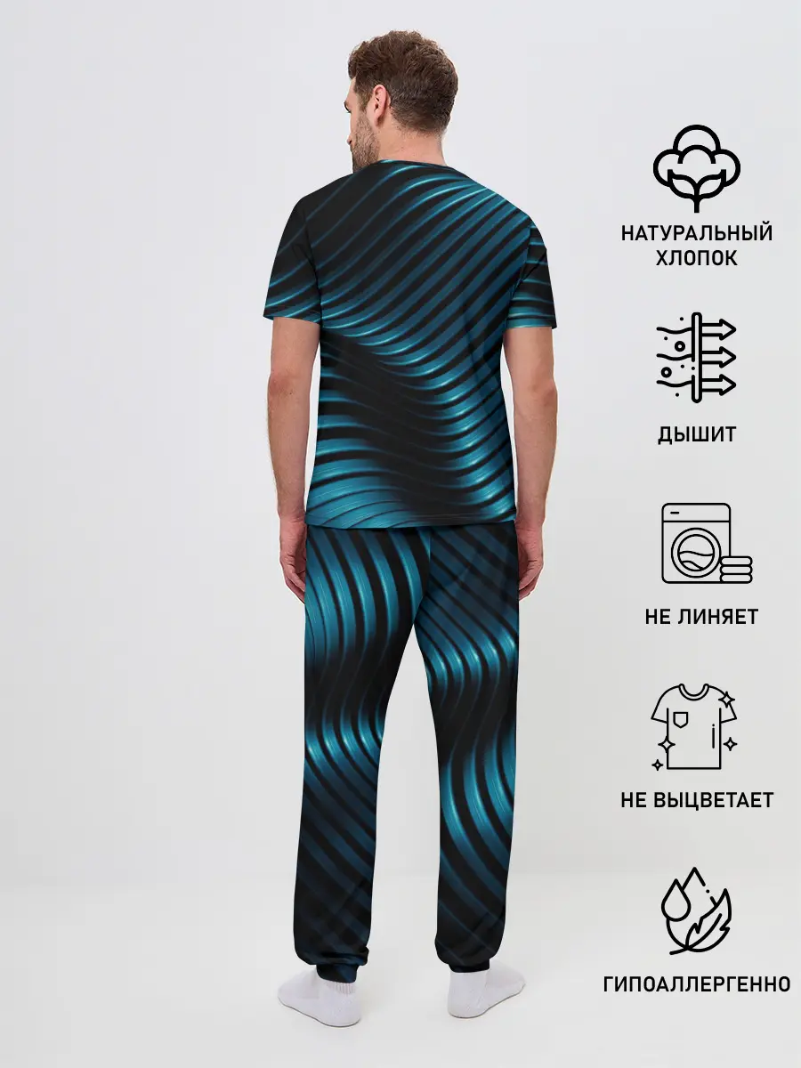 Мужская пижама с брюками / Плавность,