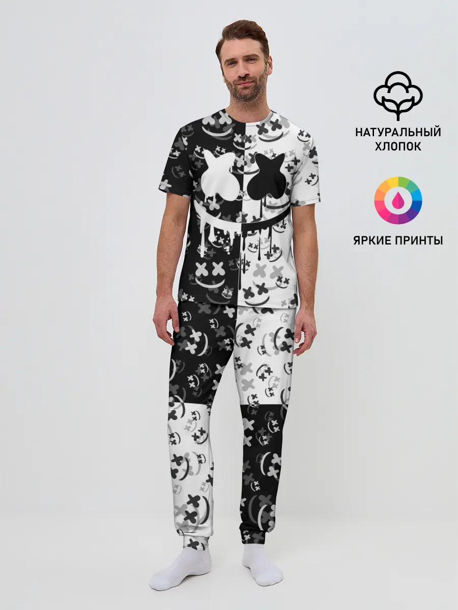 Мужская пижама с брюками / Fortnite & Marshmello