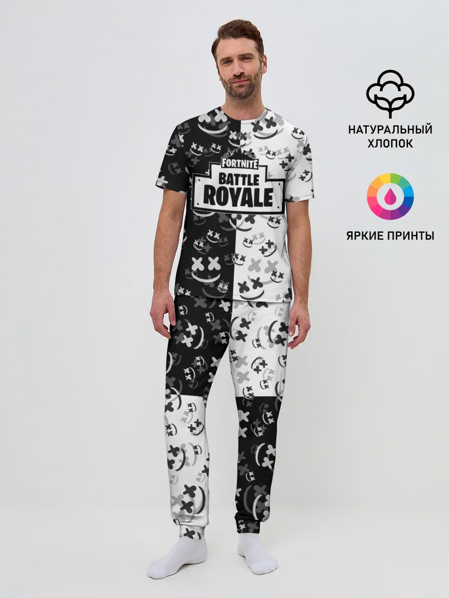 Мужская пижама с брюками / Fortnite & Marshmello