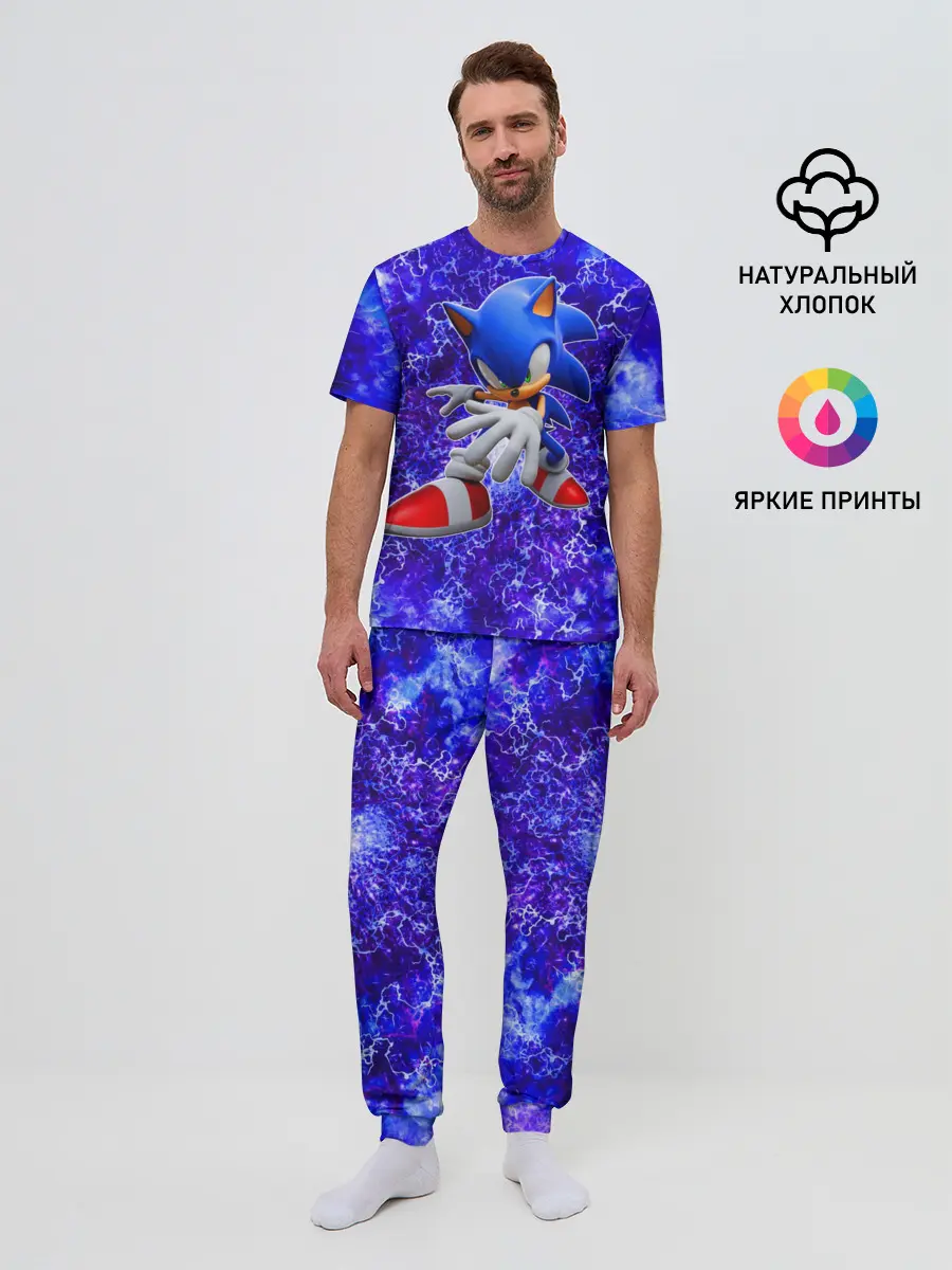 Мужская пижама с брюками / Sonic | Молнии