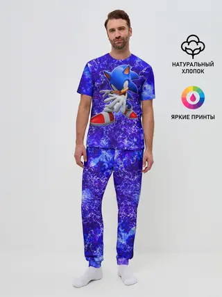 Мужская пижама с брюками / Sonic | Молнии
