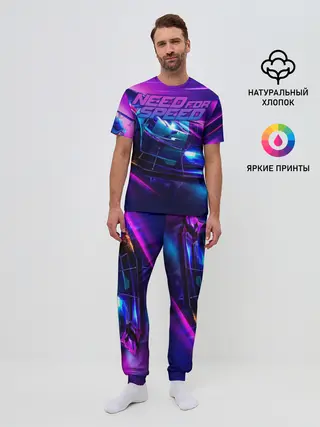 Мужская пижама с брюками / Need for Speed