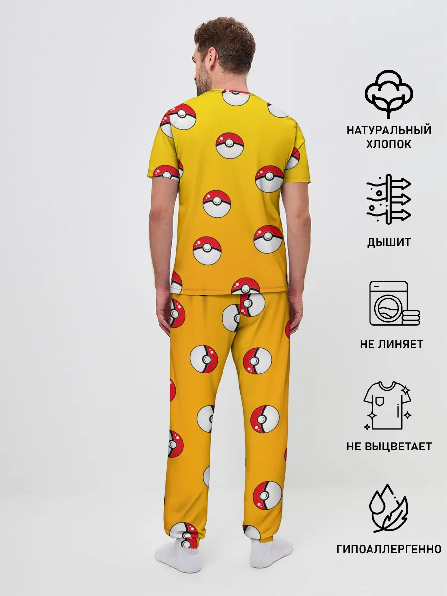 Мужская пижама с брюками / Покеболы
