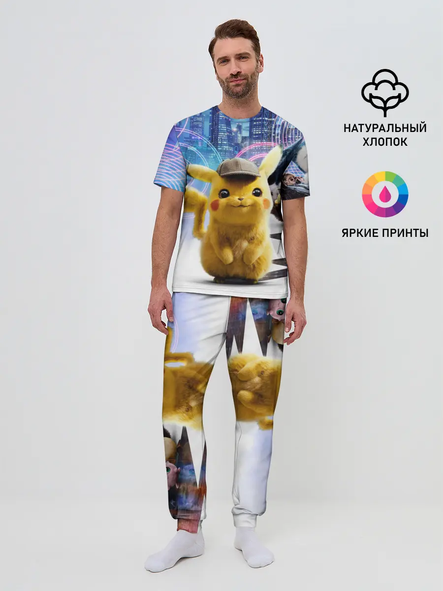 Мужская пижама с брюками / Детектив Пикачу