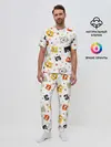 Мужская пижама с брюками / Котики с лапками