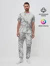 Мужская пижама с брюками / Мрамор