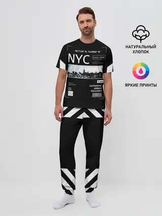 Мужская пижама с брюками / New-York Strips