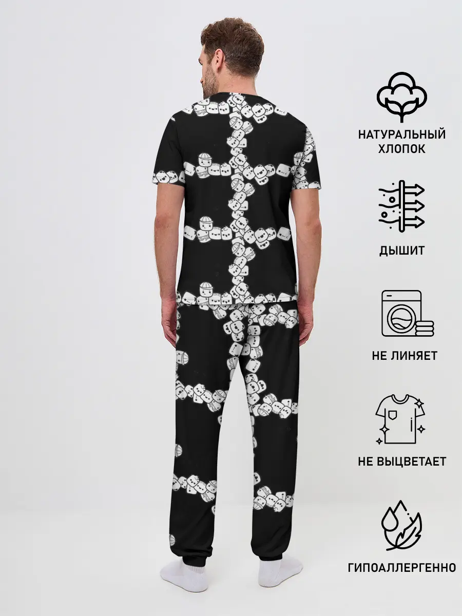 Мужская пижама с брюками / Зефирки