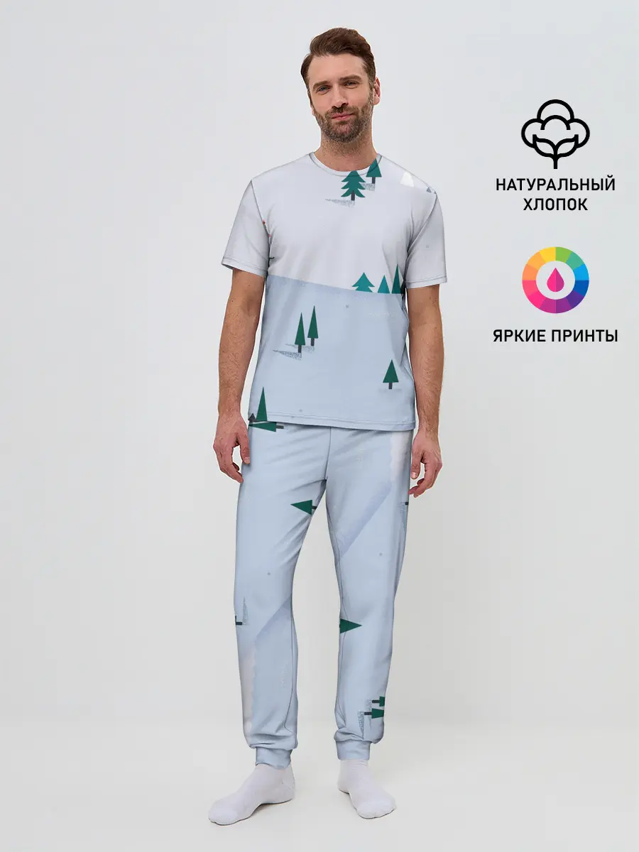 Мужская пижама с брюками / Snow 1