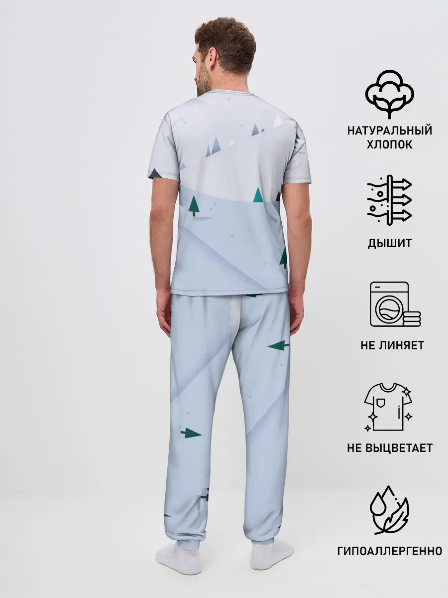 Мужская пижама с брюками / Snow 1