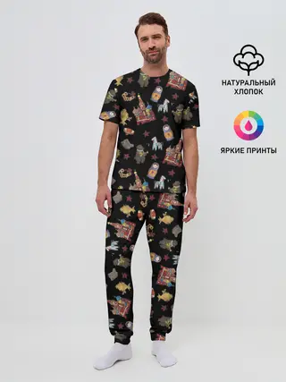 Мужская пижама с брюками / Москва символика