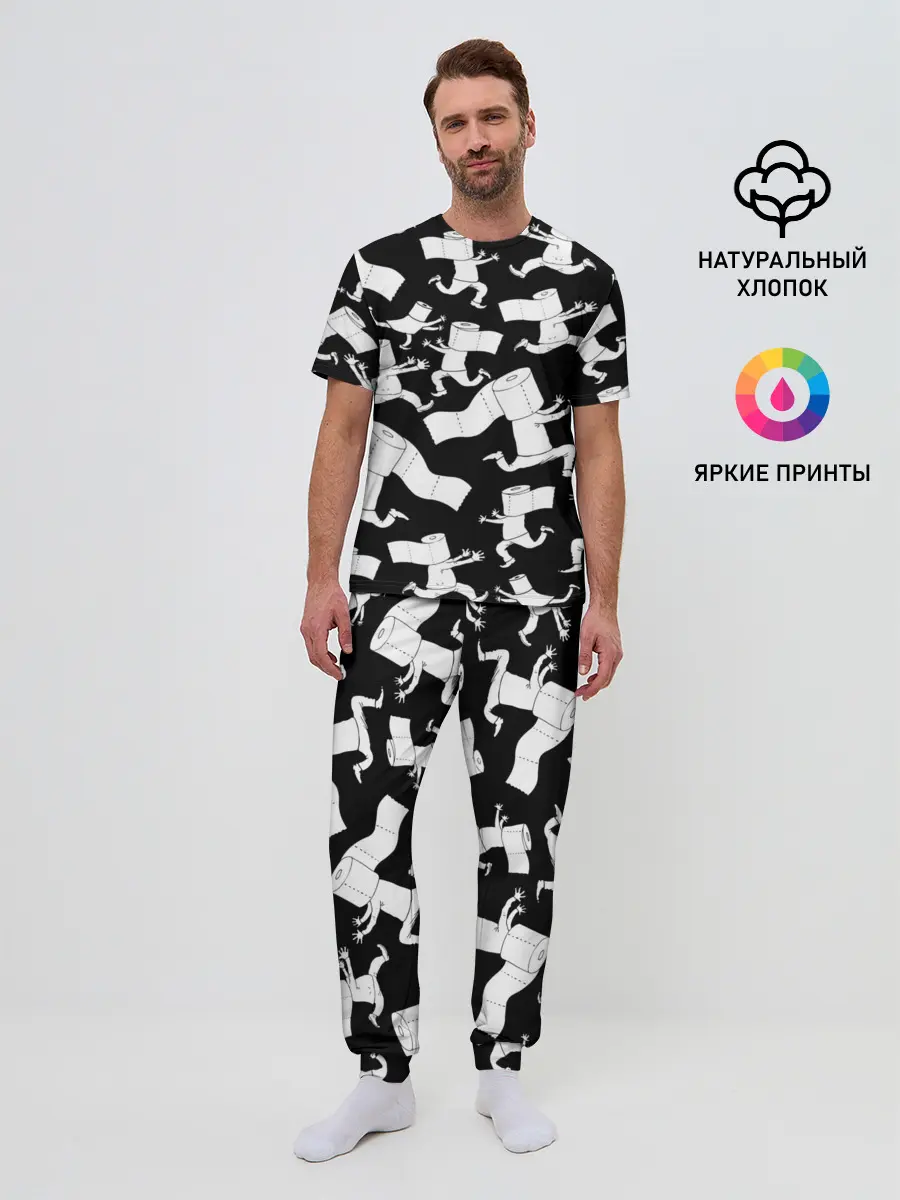 Мужская пижама с брюками / Коронавирус