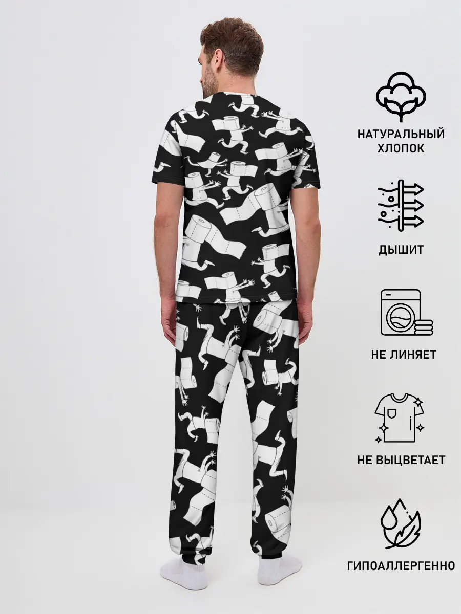 Мужская пижама с брюками / Коронавирус
