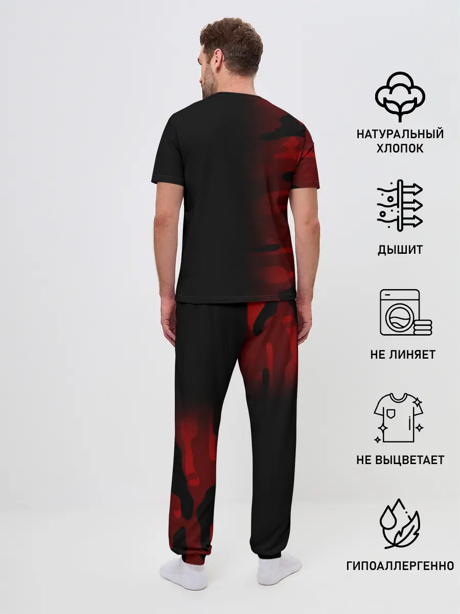 Мужская пижама с брюками / RED BLACK MILITARY CAMO | КРАСНЫЙ КАМУФЛЯЖ